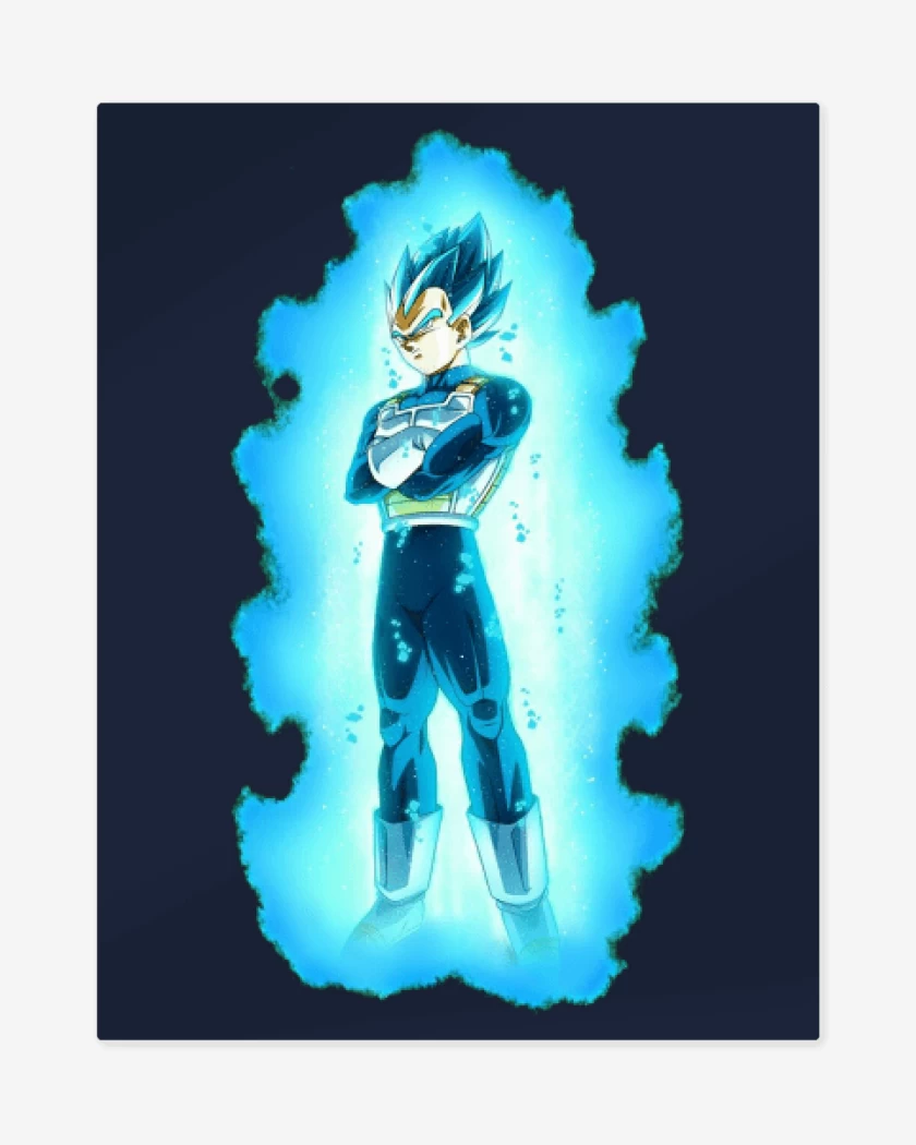 Print metalico Azul Marino de Vegeta dios kii blue