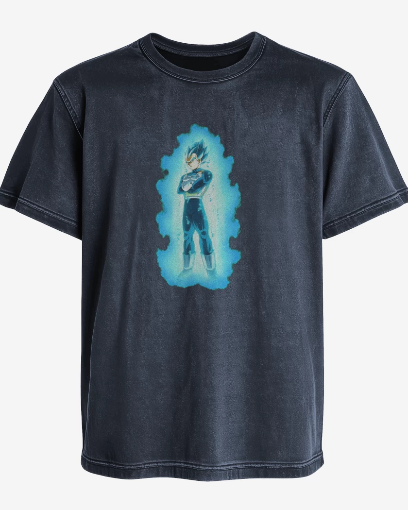 Polera desgastada Azul Marino de Vegeta dios kii blue