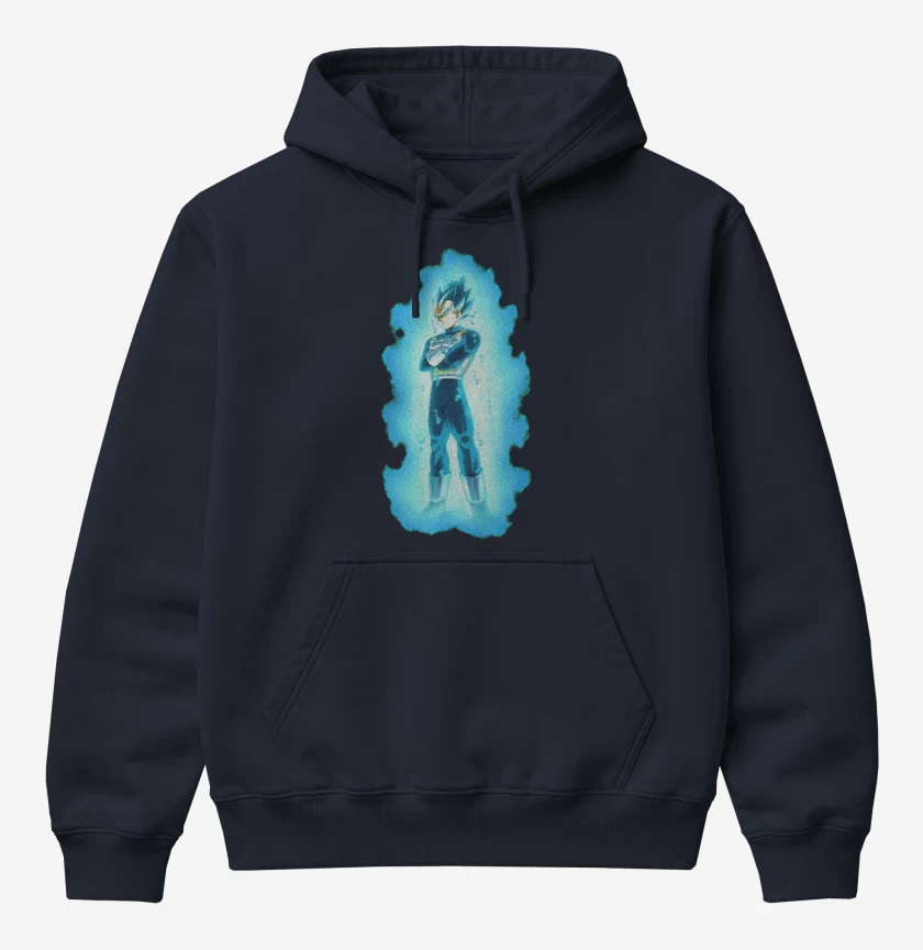 Poleron Canguro básico Azul Marino de Vegeta dios kii blue