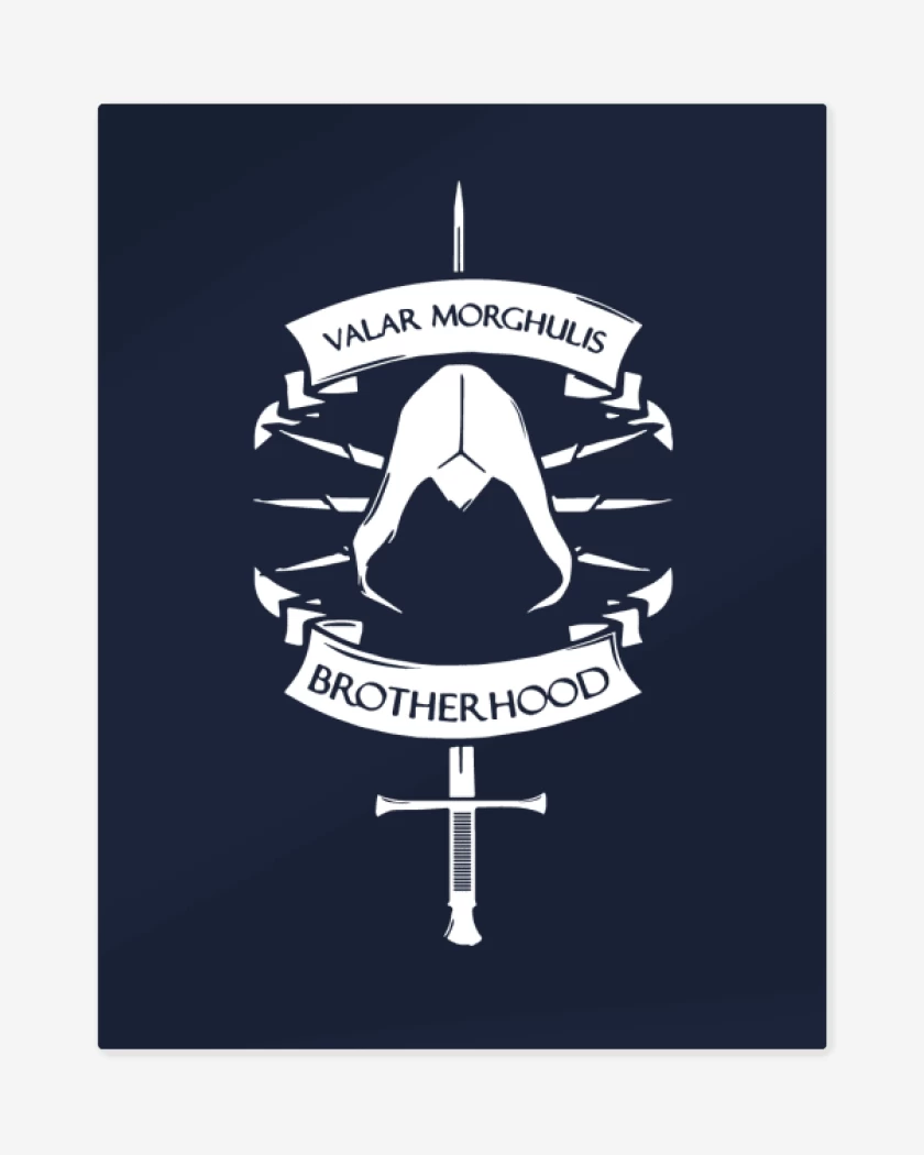Print metalico Azul Marino de Valar Morghulis Brotherhood