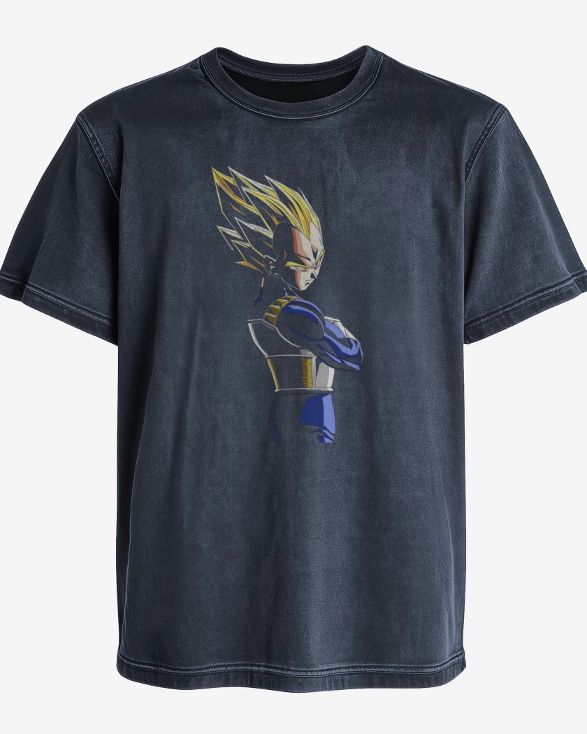 Polera desgastada Azul Marino de Vegeta N°2