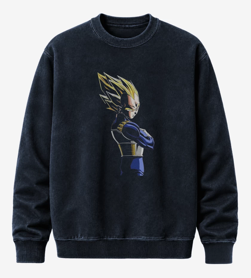 Poleron Polo Acid Wash Azul Marino de Vegeta N°2