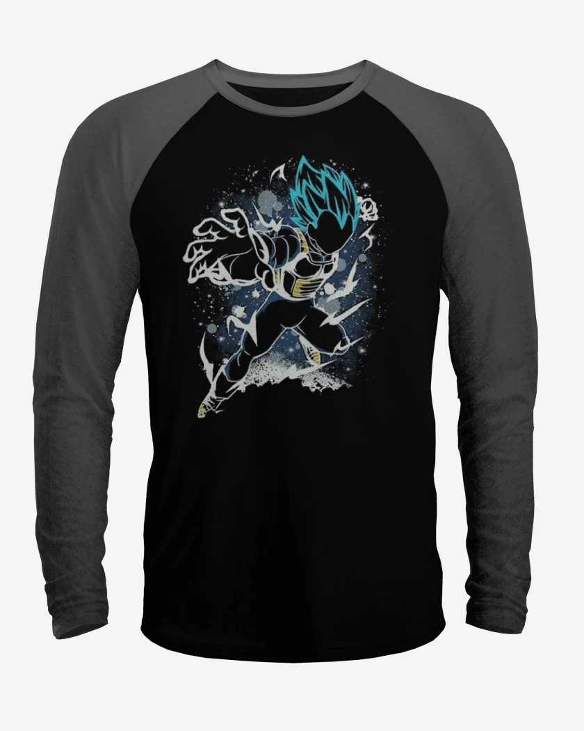 Polera Raglan Negro / Negro Heather de Vegeta blue 