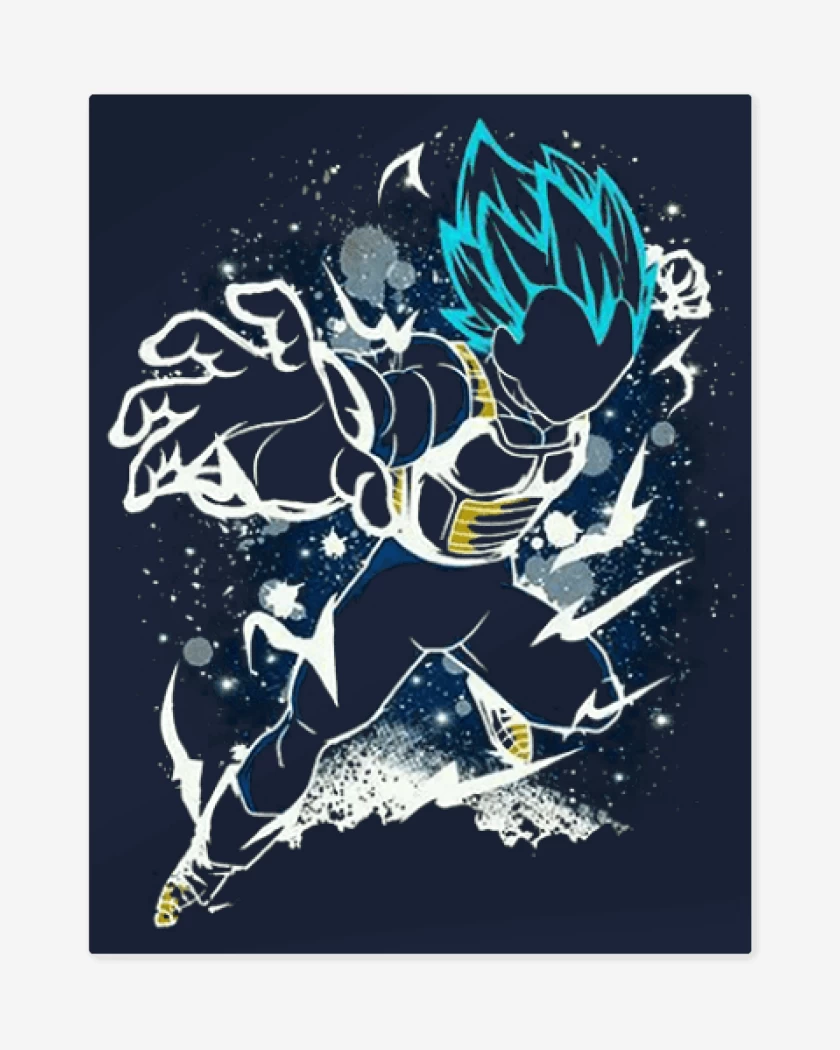 Print metalico Azul Marino de Vegeta blue 