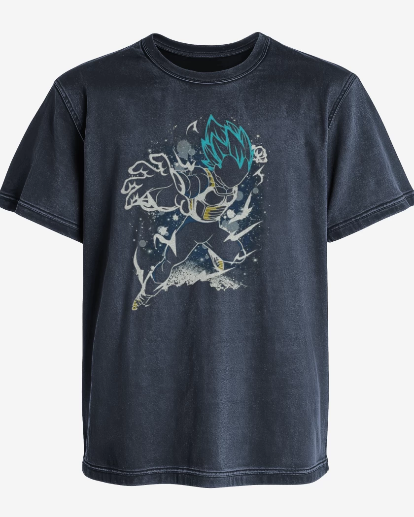 Polera desgastada Azul Marino de Vegeta blue 