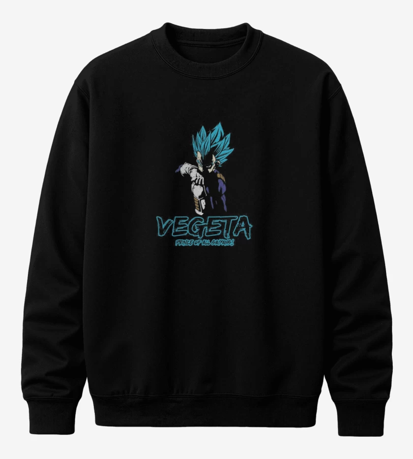 Poleron polo Negro de Vegeta blue principe de todos los sayans