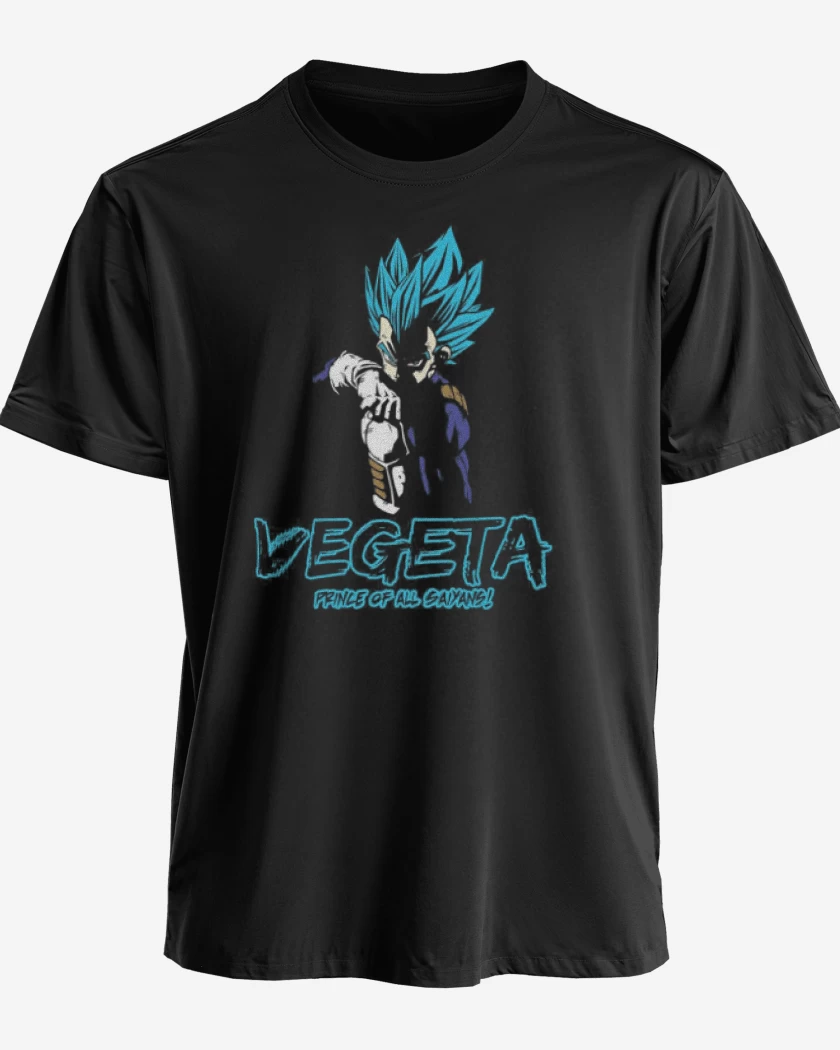 Polera premium Negro de Vegeta blue principe de todos los sayans
