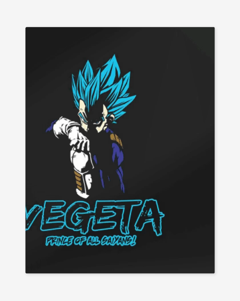 Print metalico Negro de Vegeta blue principe de todos los sayans