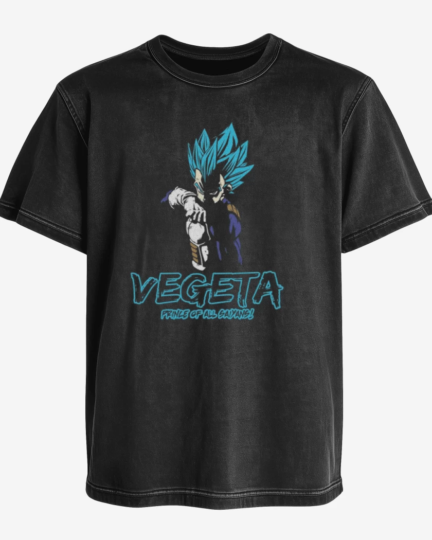 Polera desgastada Vegeta blue principe de todos los sayans