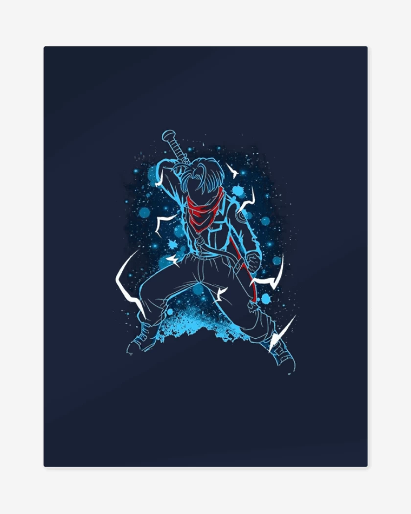 Print metalico Azul Marino de Trunks futuro