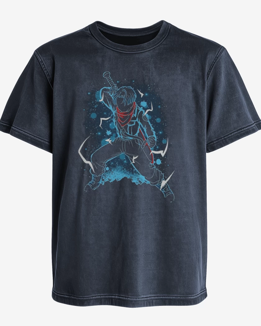 Polera desgastada Azul Marino de Trunks futuro