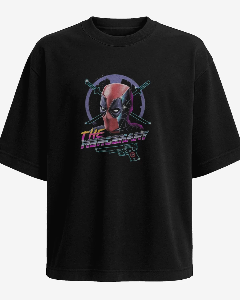 Polera Oversize Negro de piscina de la muerte mercenario 