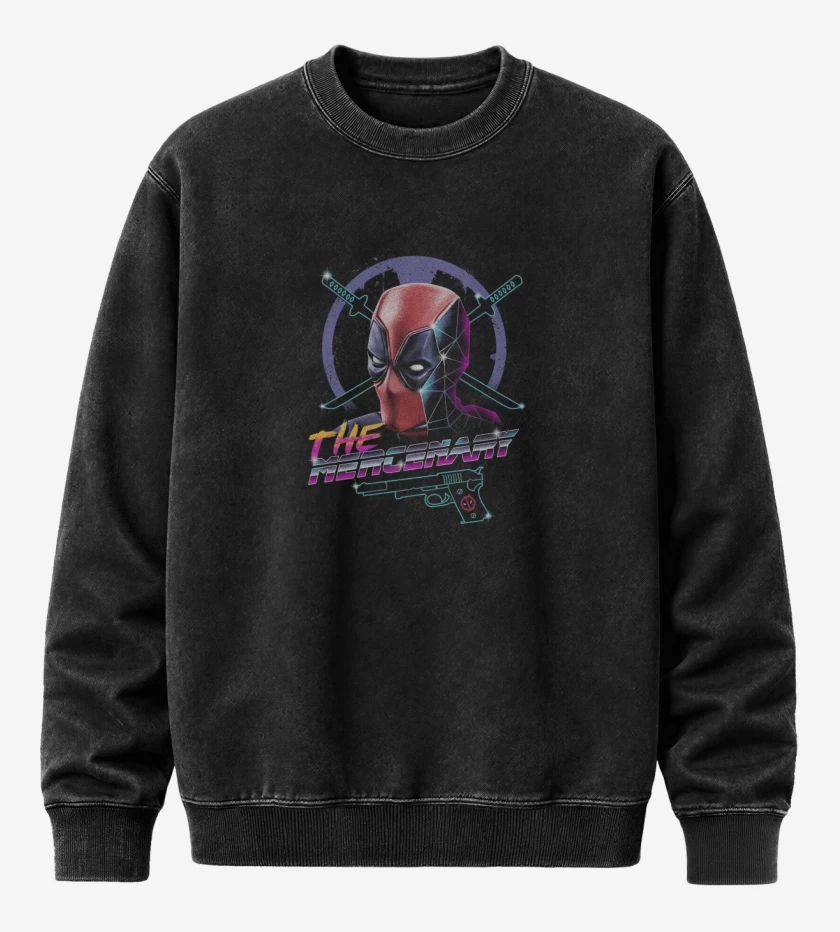 Poleron Polo Acid Wash Negro de piscina de la muerte mercenario 