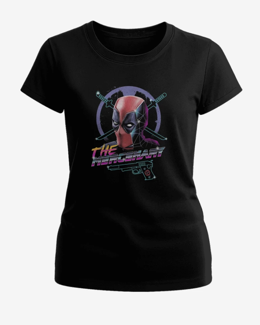 Polera de Mujer Negro de piscina de la muerte mercenario 