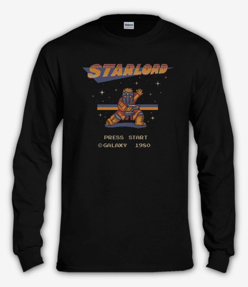 Polera manga larga Negro de señor estrella press star