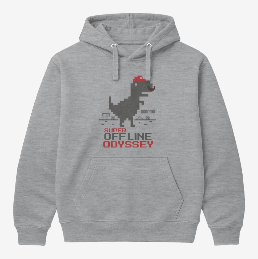 Polerón Canguro Gris Melange de Jurassic Bross