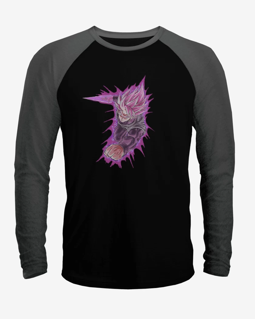 Polera Raglan Negro / Negro Heather de Black Goku
