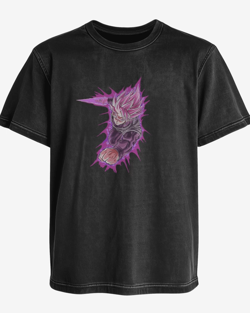 Polera desgastada Negro de Black Goku