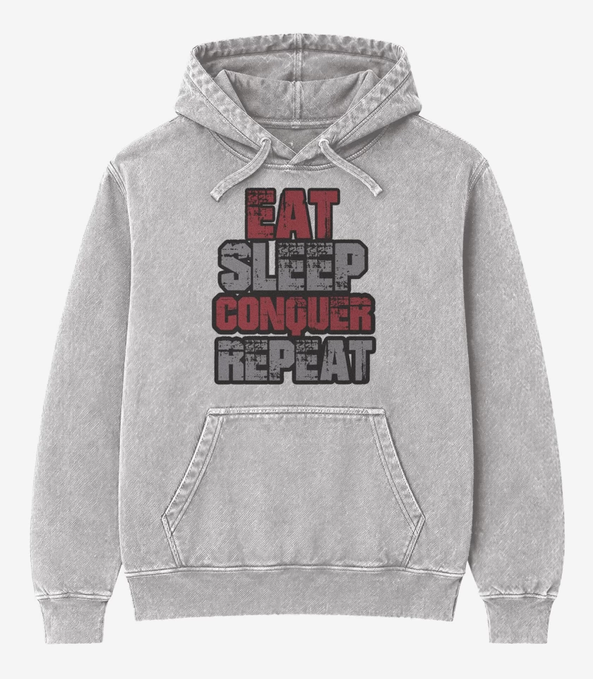 Poleron Canguro Acid Wash Gris Melange de Brock Lesnar 