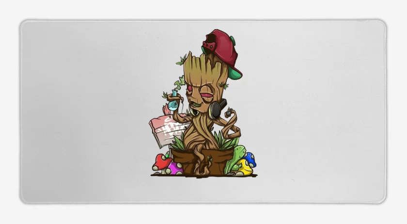 Mouse pad Gamer Blanco de groot weed