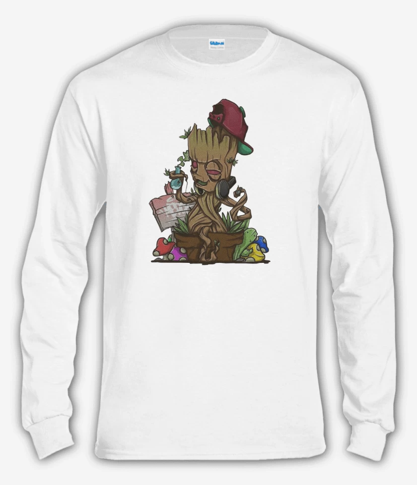 Polera manga larga Blanco de groot weed