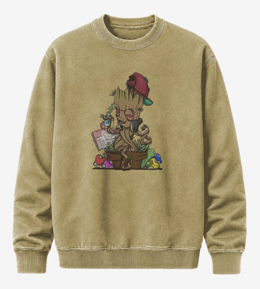 Poleron Polo Acid Wash Beige de groot weed