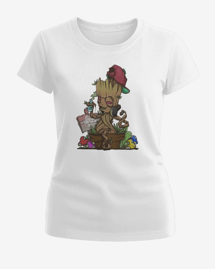 Polera de Mujer Blanco de groot weed
