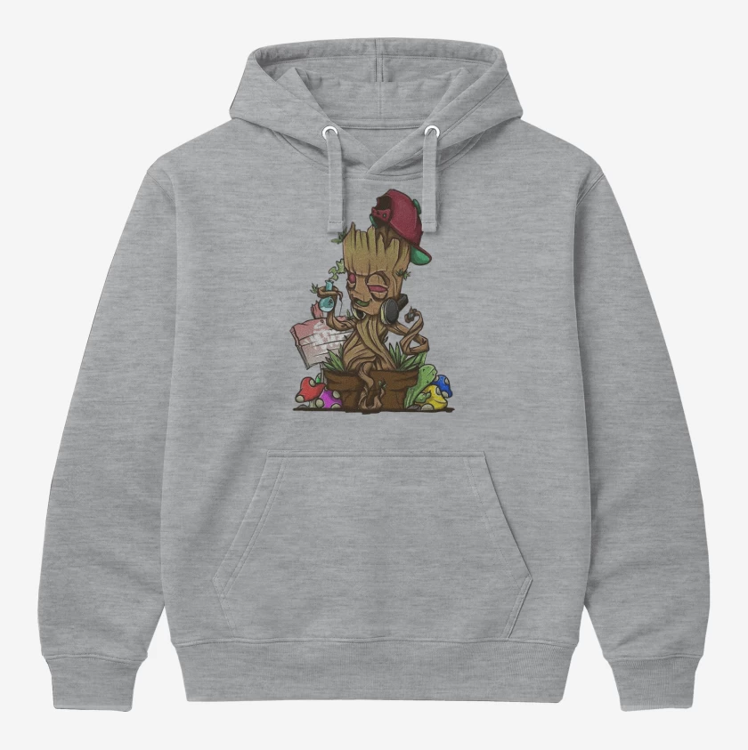 Polerón Canguro Gris Melange de groot weed