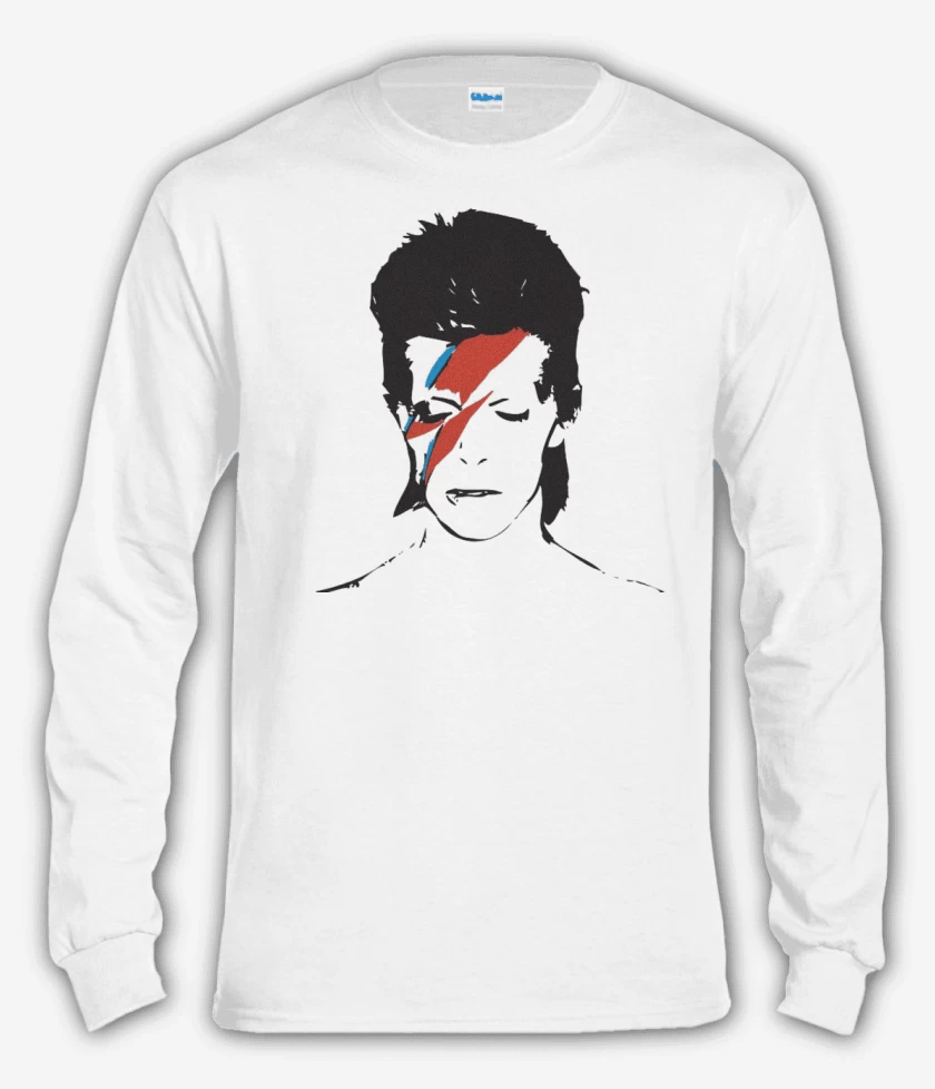 Polera manga larga Blanco de Bowie