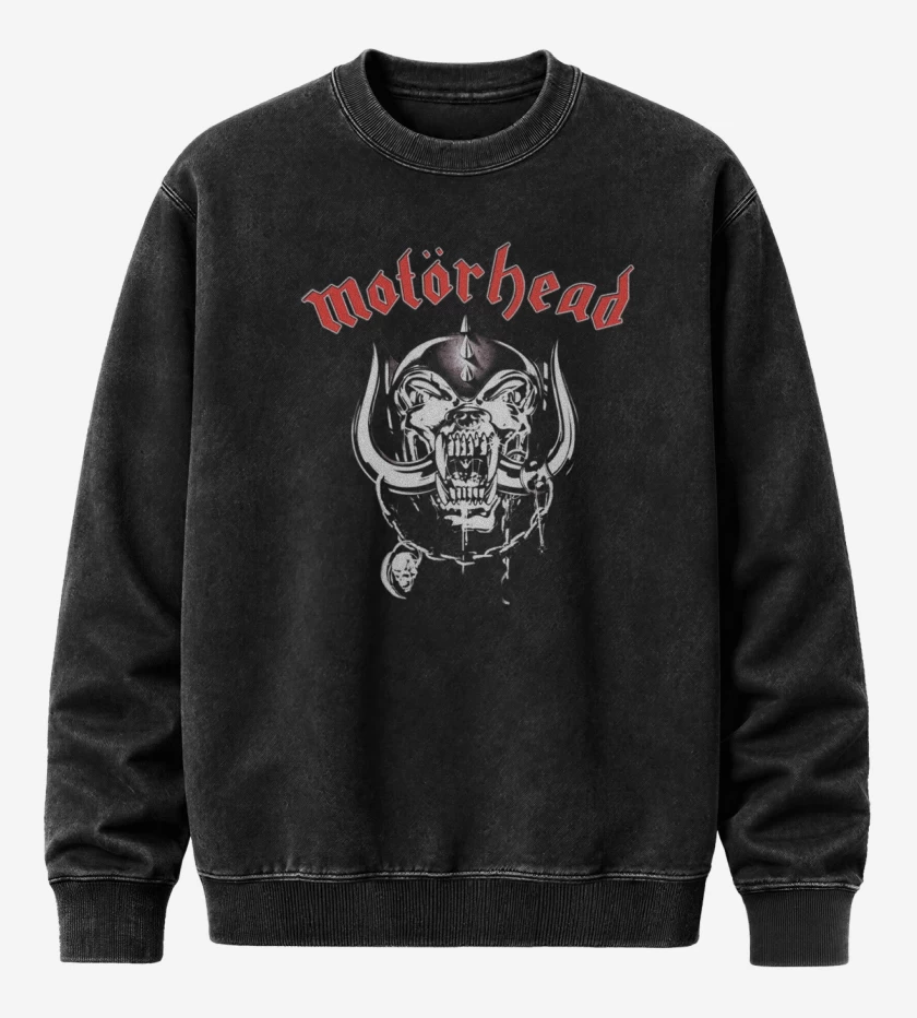 Poleron Polo Acid Wash Negro de Motorhead 