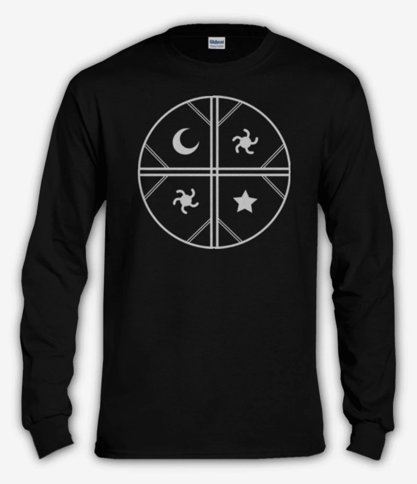 Polera manga larga Negro de mapuche
