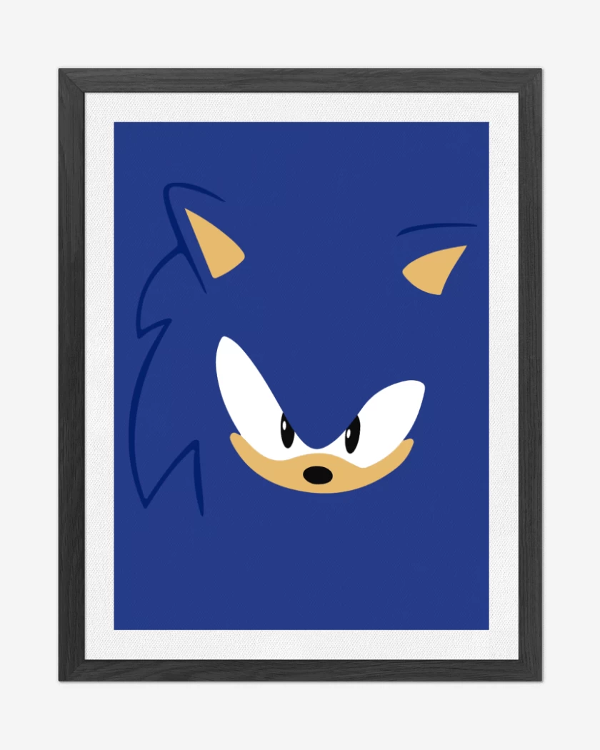 Cuadro decorativo Azul Rey de Sonic Face