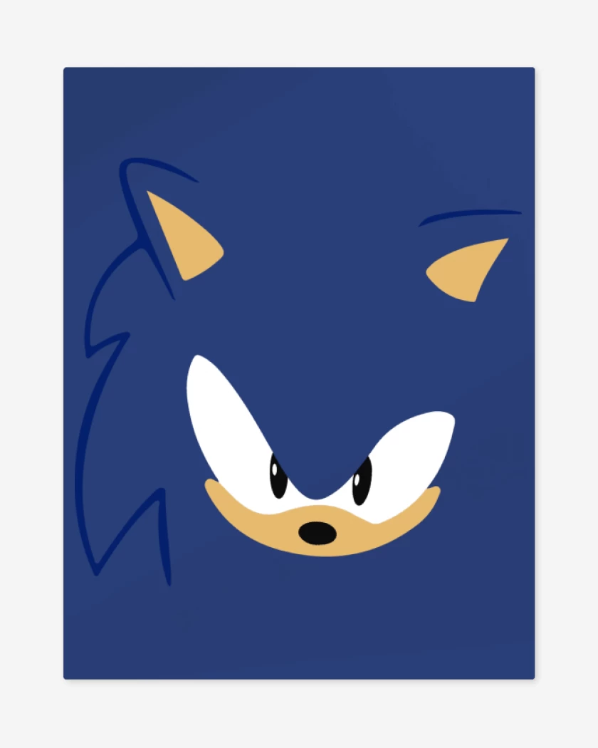 Print metalico Azul Rey de Sonic Face