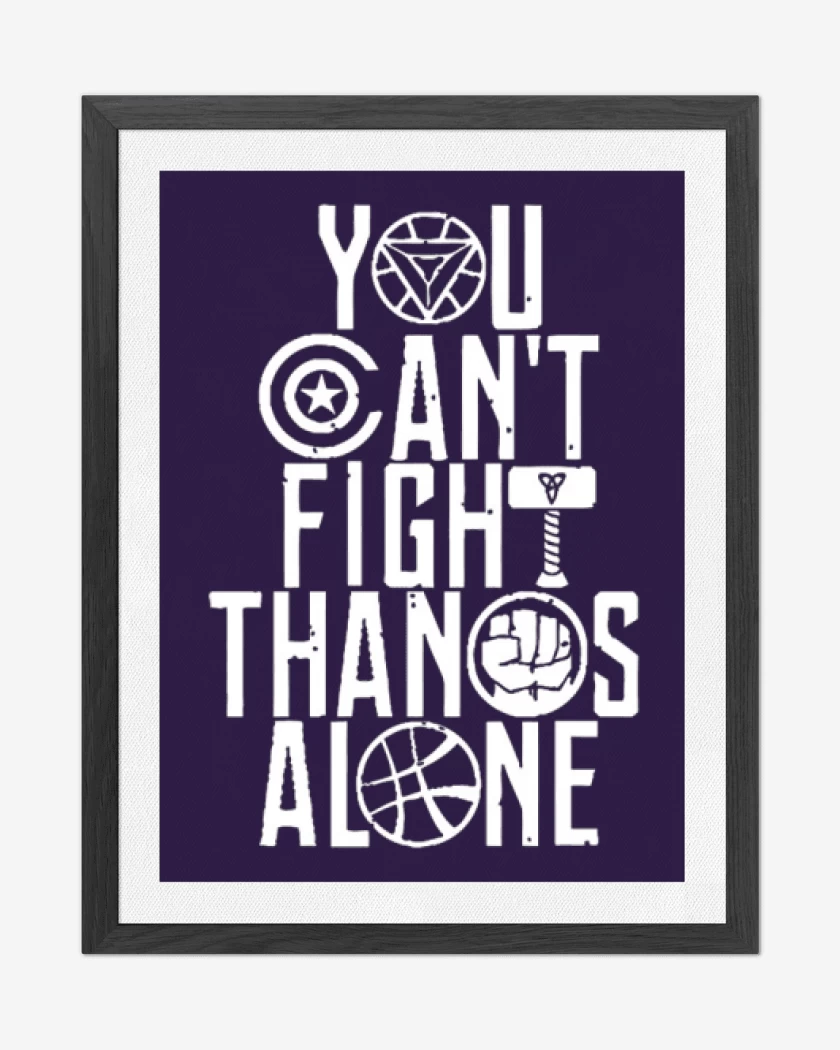 Cuadro decorativo Morado de No puedes vencer a thanos  solo