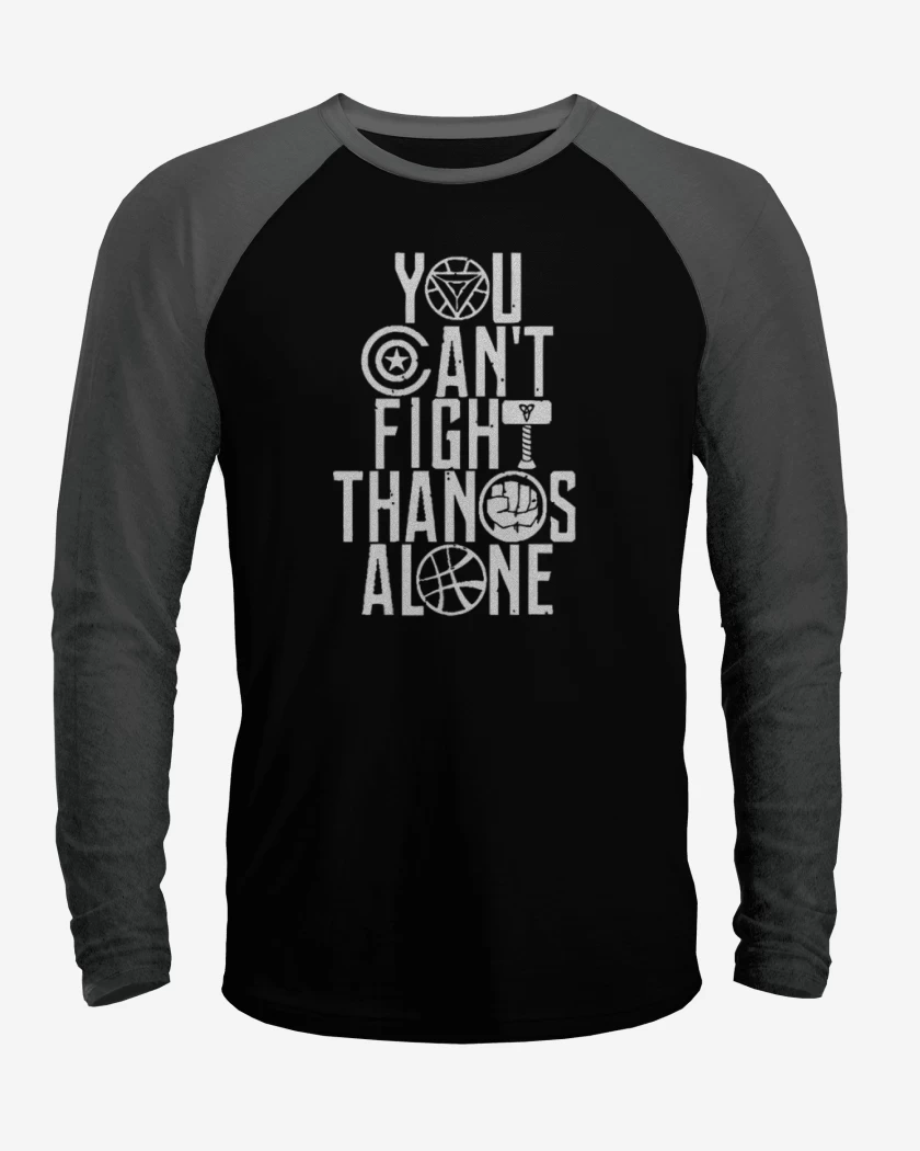 Polera Raglan No puedes vencer a thanos  solo