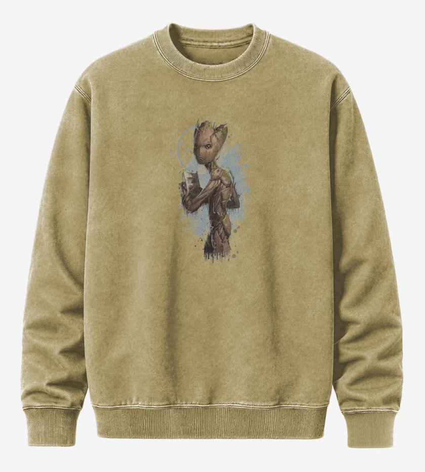 Poleron Polo Acid Wash Beige de Groot adolescente 