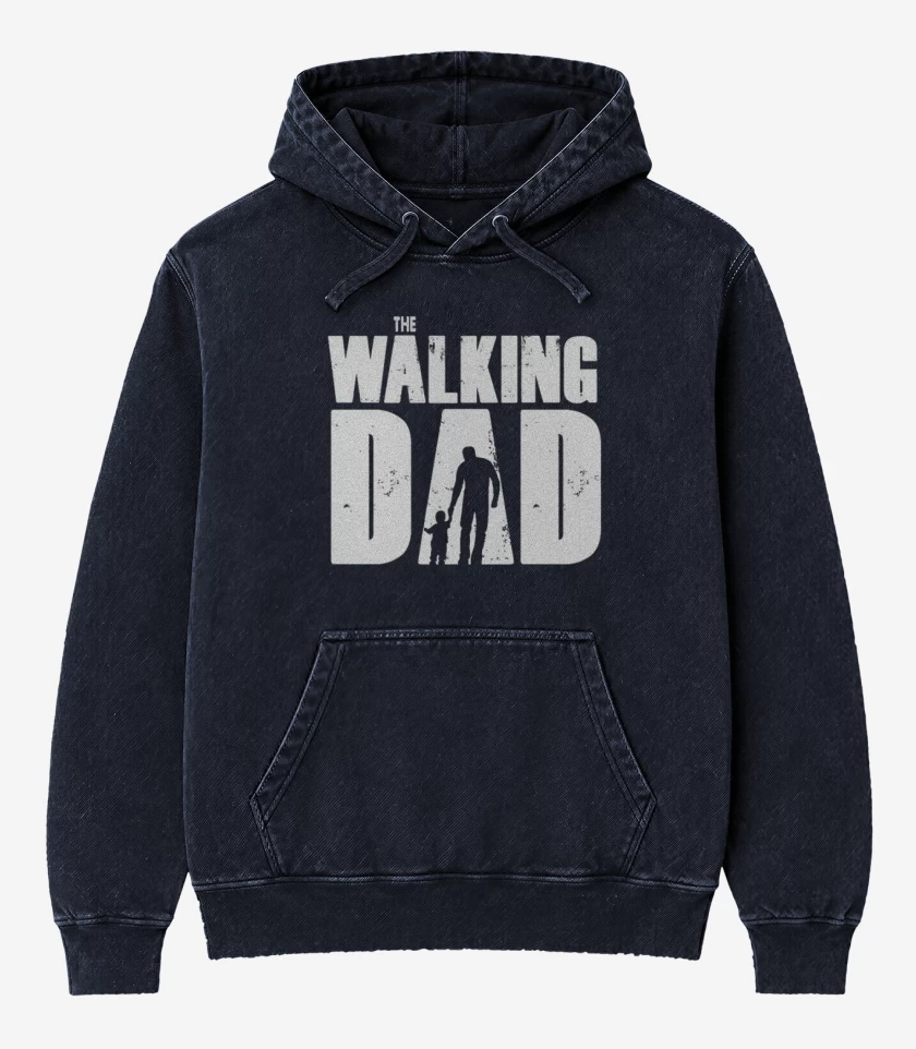 Poleron Canguro Acid Wash Azul Marino de The walking dad 2