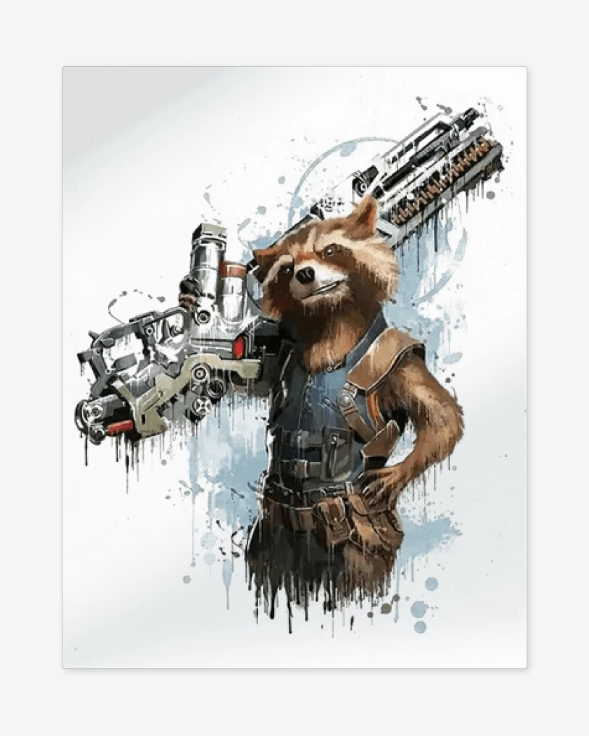 Print metalico Blanco de Rocket gun