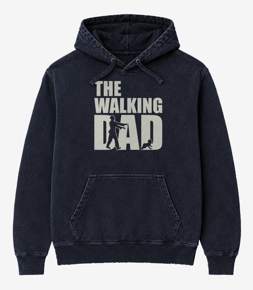 Poleron Canguro Acid Wash Azul Marino de The walking dad 