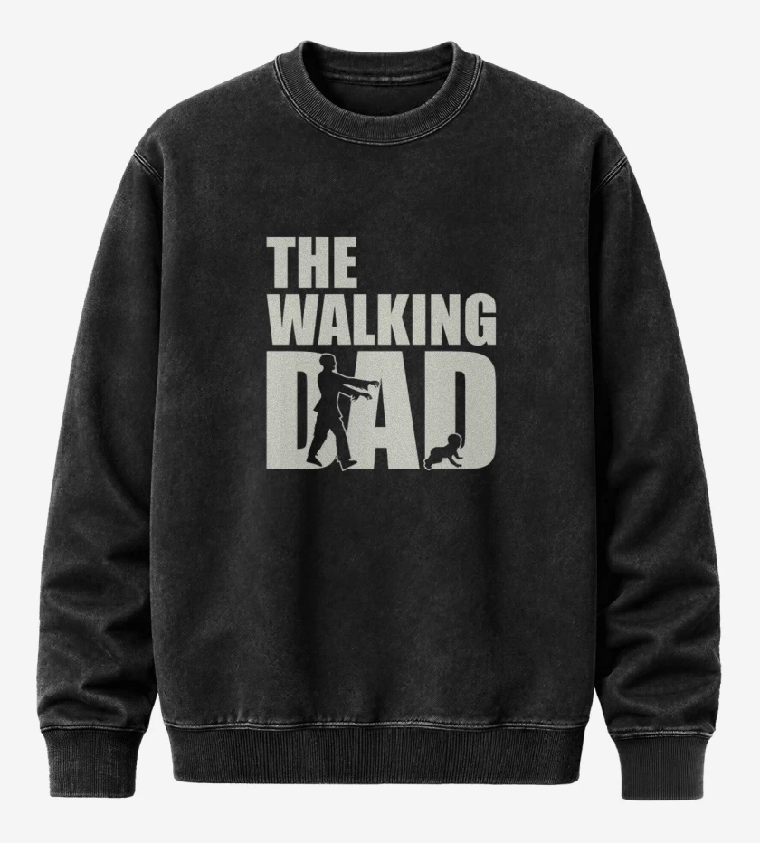 Poleron Polo Acid Wash Negro de The walking dad 
