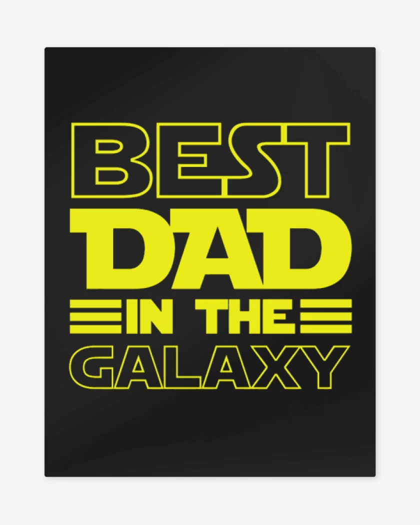 Print metalico Negro de Best dad in the galaxy