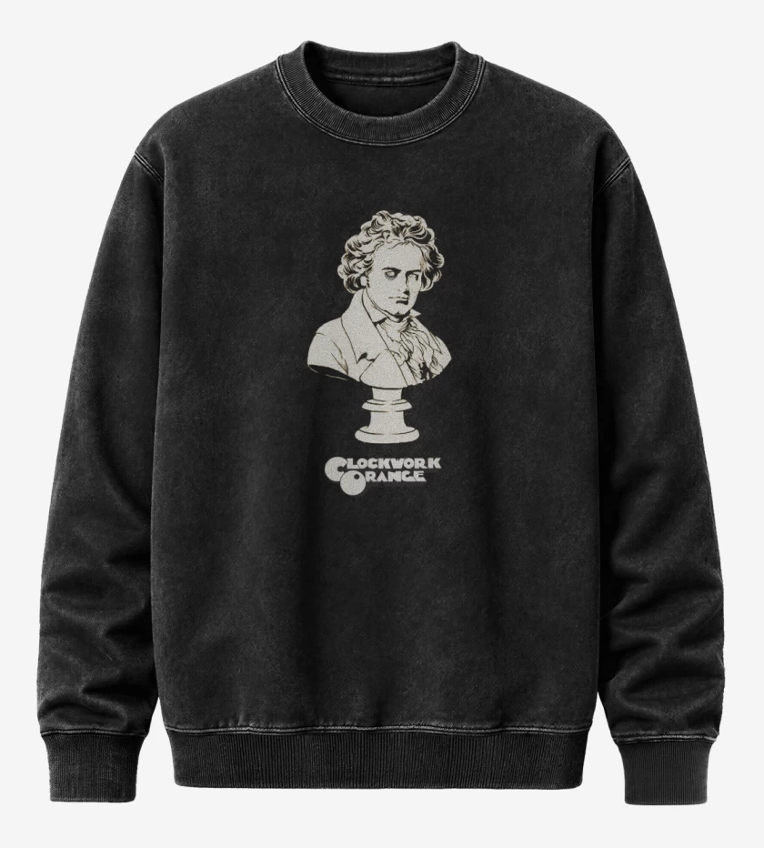 Poleron Polo Acid Wash Negro de Clockwork Orange