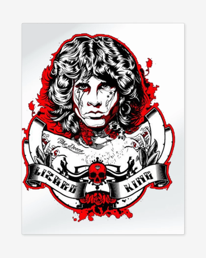 Print metalico Blanco de Lizard King