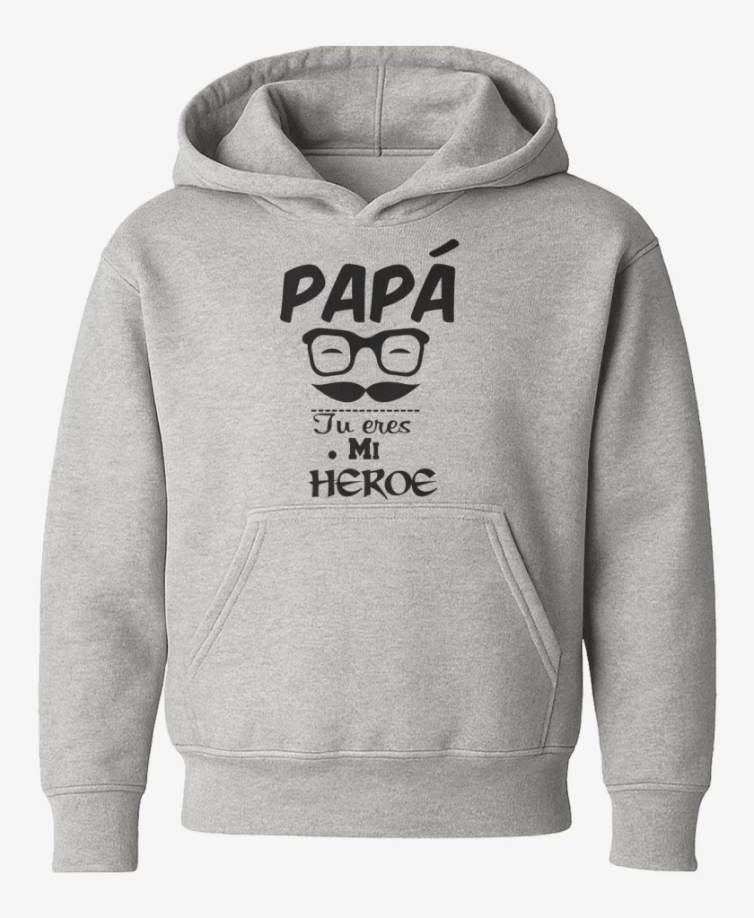 Poleron de niño Gris Melange de Eres mi heroe