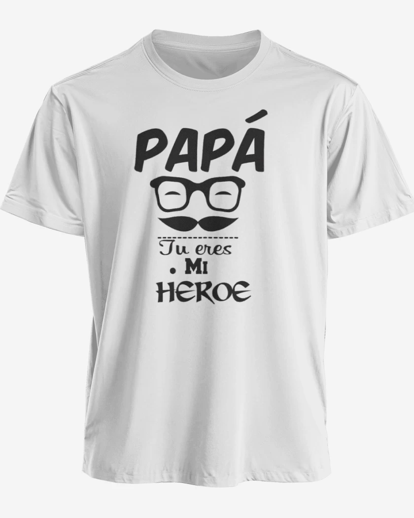 Polera premium Blanco de Eres mi heroe