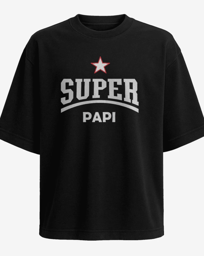 Polera Oversize Negro de Super papá