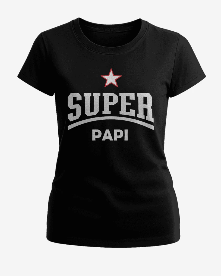 Polera de Mujer Negro de Super papá