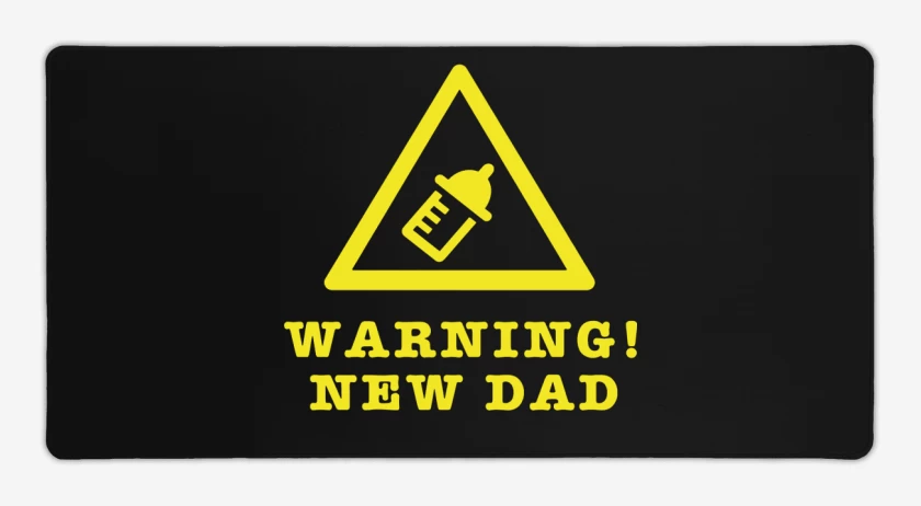 Mouse pad Gamer Negro de Warning New Dad