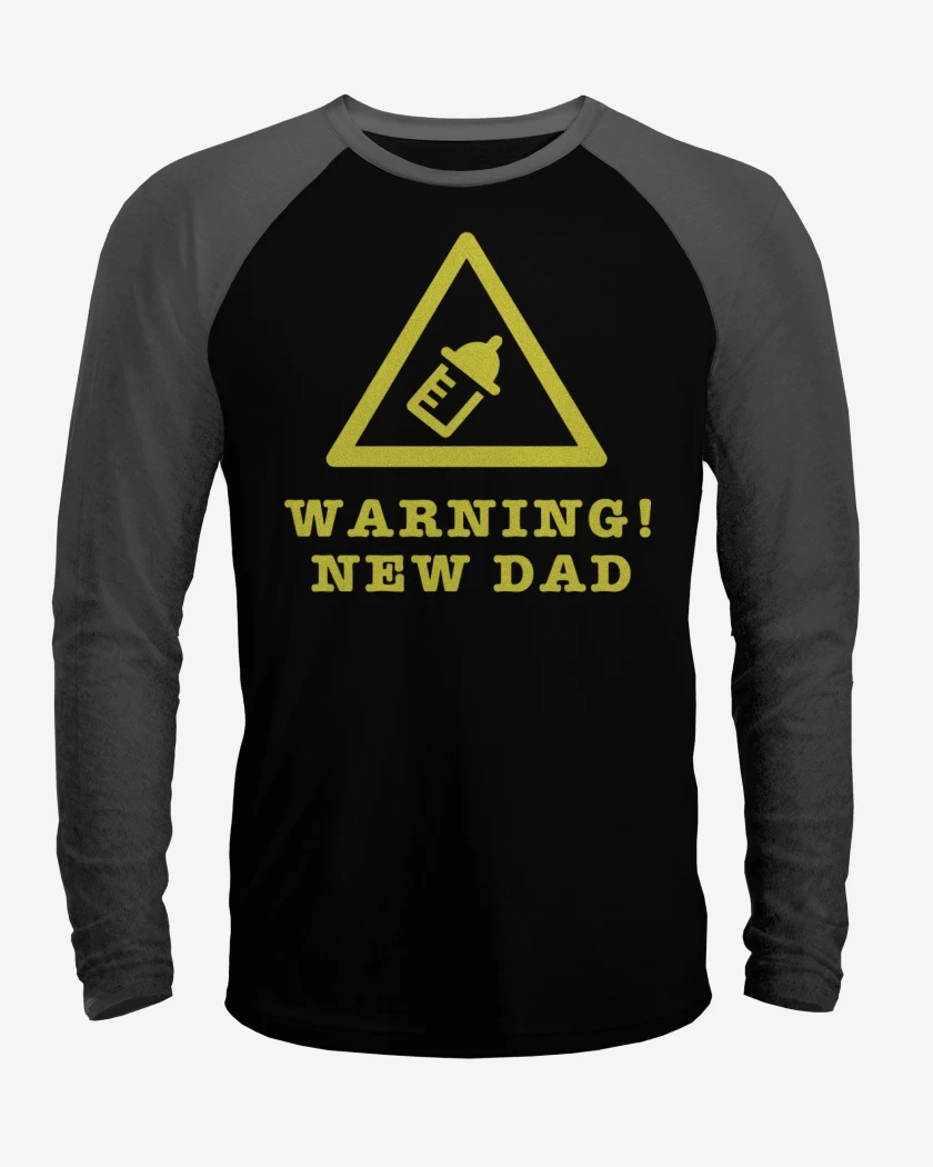 Polera Raglan Negro / Negro Heather de Warning New Dad