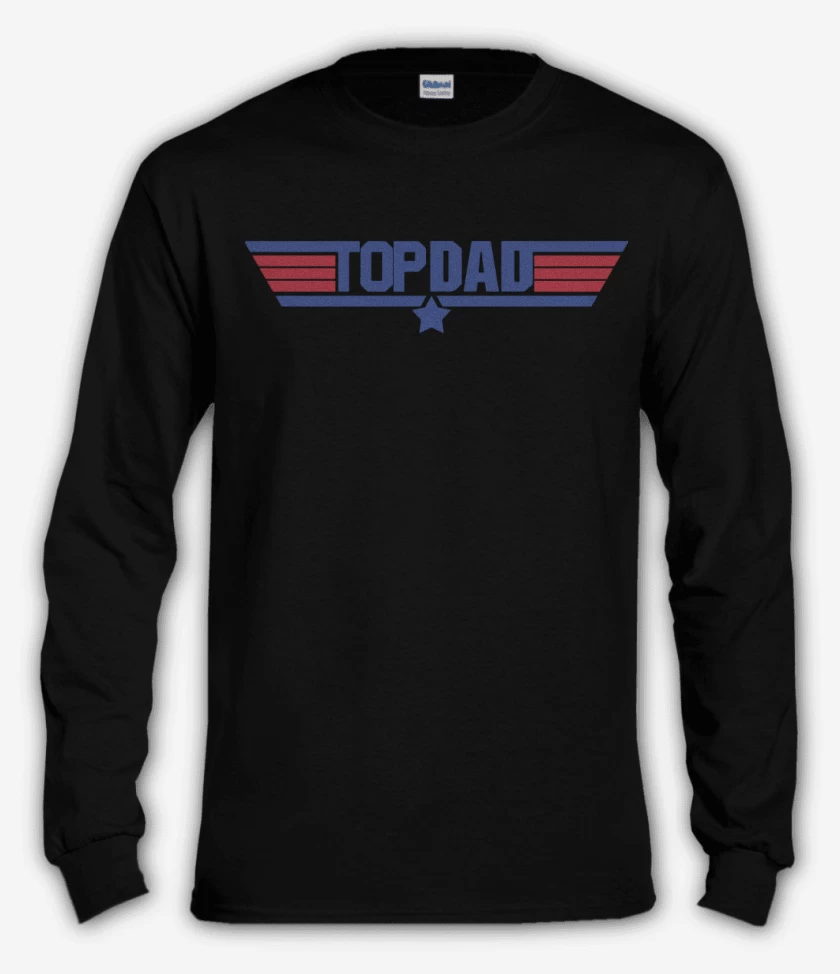 Polera manga larga Negro de top dad